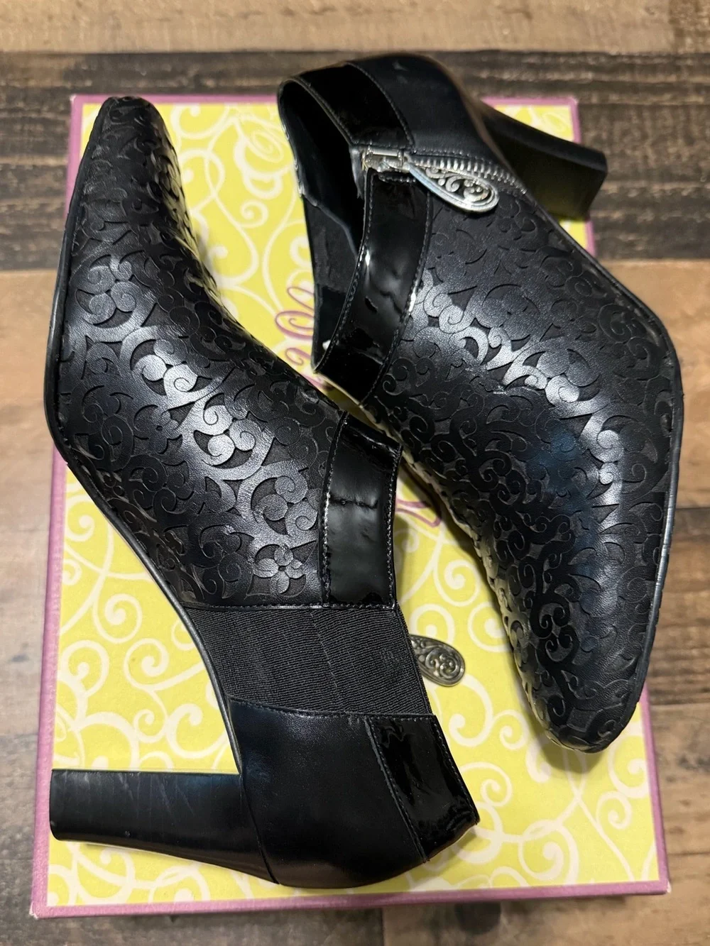 Brighton ‘Rhythm’ Black Cut-Out Leather Ankle Booties